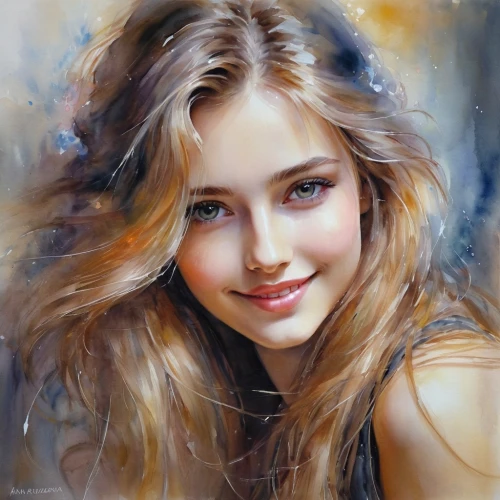 girl portrait,donsky,young girl,young woman,romantic portrait,mystical portrait of a girl,photo painting,evgenia,behenna,girl drawing,yuriev,beautiful young woman,oil painting,portrait of a girl,art painting,blond girl,a girl's smile,pretty young woman,oil painting on canvas,olesya,Illustration,Paper based,Paper Based 11