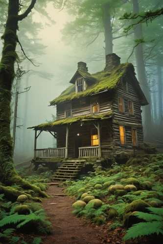 house in the forest,witch's house,witch house,lonely house,forest house,creepy house,the haunted house,abandoned house,haunted house,house in mountains,dreamhouse,house in the mountains,the cabin in the mountains,log home,little house,wooden house,miniature house,ancient house,abandoned place,cottage,Conceptual Art,Sci-Fi,Sci-Fi 19