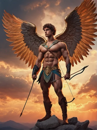 hawkman,herakles,clitophon,the archangel,archangel,porus,bellerophon,antinous,icarus,dronacharya,shiron,hawkgirl,zauriel,cupido,parshuram,perseus,nemean,ganymede,barbarian,hercules,Illustration,Paper based,Paper Based 19