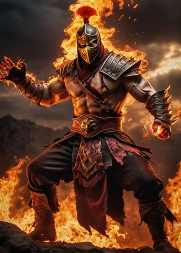 raavan,surtur,surtr,fire background,fire master,benkei,tizoc,flaminius,kombat,berserker,gladiador,kuei,dominador,samurai fighter,yoshimitsu,gamagori,incinerate,firebrand,balrog,shokan,Conceptual Art,Fantasy,Fantasy 31