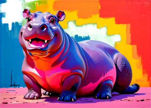 color rat,hippopotamus,hippo,fossa,rhino,rhinoceros,hypsodont,hippopotami,cartoon animal,dicynodon,babirusa,champa,indian rhinoceros,cynodont,megafauna,bull terrier,blue tiger,rhinoceroses,hippopotamuses,southern square-lipped rhinoceros,Conceptual Art,Oil color,Oil Color 25