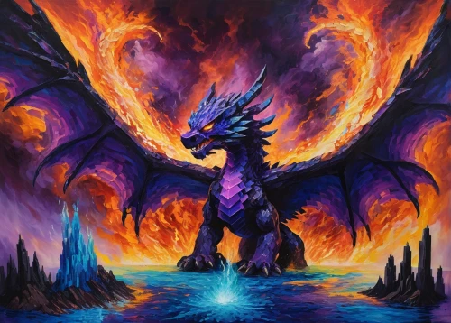 firedrake,dragon fire,darigan,painted dragon,bahamut,saphira,typhon,eragon,dragonfire,fire breathing dragon,dragonlord,tiamat,cynder,aegaleo,dragonja,fire background,reignited,cimaron,black dragon,draconis,Conceptual Art,Oil color,Oil Color 20