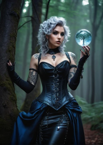 crystal ball-photography,rasputina,sorceress,blue enchantress,faery,faerie,bewitching,crystal ball,sorceresses,magick,magicienne,sorcerers,gothic woman,spellcasting,hecate,conjurer,fairy tale character,delain,wiccan,narcissa,Conceptual Art,Fantasy,Fantasy 03