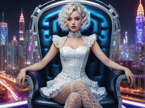 derivable,blonde on the chair,marylyn monroe - female,chairwoman,caprica,cyberia,marilyn monroe,art deco woman,art deco background,fantasy city,vanderhorst,cyberangels,femme fatale,cybercity,retro woman,fantasy picture,sitting on a chair,fantasy woman,play escape game live and win,transhumanism,Photography,Black and white photography,Black and White Photography 09