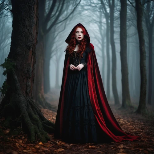 gothic woman,red riding hood,melisandre,little red riding hood,dhampir,gothic portrait,gothic dress,persephone,wiccan,hecate,vampire woman,sirenia,dark gothic mood,malefic,morwen,seelie,sorceress,hekate,darkling,magick,Conceptual Art,Fantasy,Fantasy 09