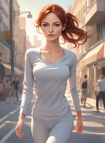 sprint woman,female runner,woman walking,elastigirl,pedestrian,running,girl walking away,a pedestrian,brigette,dietzen,romanoff,katara,shadman,inhumans,madelyne,game illustration,jogging,walking,pam,lina,Digital Art,Comic