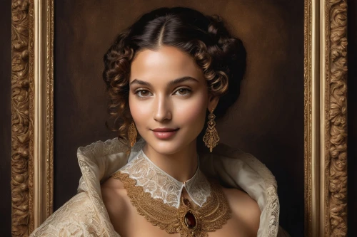 victorian lady,noblewoman,knightley,romantic portrait,vintage female portrait,leighton,noblewomen,duchesse,jeweller,portrait of a woman,bridal jewelry,milady,portrait of a girl,gold jewelry,drusilla,woman portrait,rosalinda,begum,pearl necklace,rosaline,Photography,Fashion Photography,Fashion Photography 03