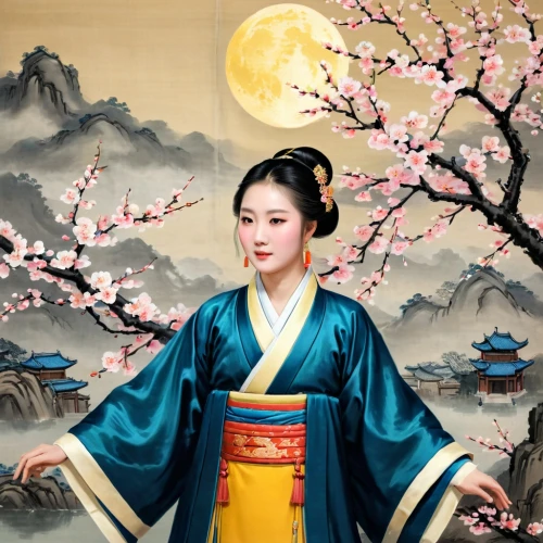 chuseok,gisaeng,hanfu,geiko,maiko,dongbuyeo,dongyi,hanbok,heungseon,hanhwa,seondeok,myongji,korean culture,gyeongjeon,sanxia,yiji,goryeo,gyeongsang,geisha girl,gungnyeo,Art,Classical Oil Painting,Classical Oil Painting 17