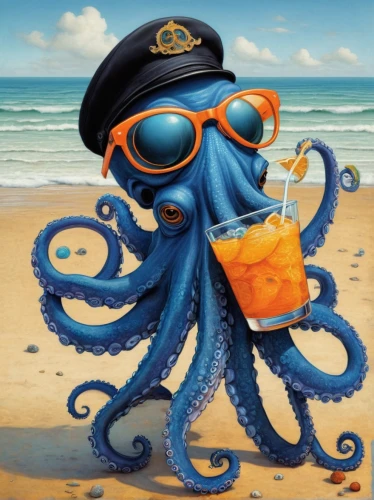 garrison,cephalopod,fun octopus,kraken,nautical clip art,octopus vector graphic,octopi,octopus,cephalopods,octo,intersquid,octopussy,squid game card,octopuses,beachcomber,marineau,radebaugh,cousteau,squid rings,defence,Illustration,Realistic Fantasy,Realistic Fantasy 05
