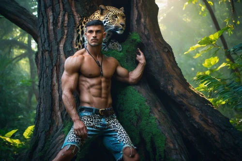 tarzan,king of the jungle,nature and man,forest animal,forest king lion,forest man,jungle,farmer in the woods,asian tiger,cub,photo shoot with a lion cub,in the forest,cheetah,forest animals,jungles,wild nature,aljaz,wild cat,forest background,prowling,Conceptual Art,Sci-Fi,Sci-Fi 11