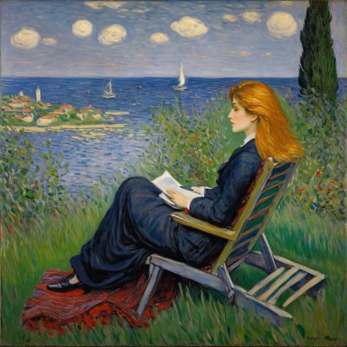 la violetta,girl studying,lectura,rysselberghe,girl at the computer,hummert,laporte,reading,woman sitting,women's novels,rosetti,guillaumin,perugini,idyll,rossetti,girl with a dolphin,author,girl in the garden,cazalet,vincent van gough,Art,Artistic Painting,Artistic Painting 04