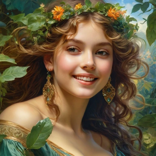 emile vernon,winterhalter,fantasy portrait,girl in flowers,romantic portrait,faery,faerie,girl in a wreath,margaery,margairaz,beautiful girl with flowers,diwata,fantasy art,flora,hermia,rosalinda,bacchante,rosaline,dryads,young woman,Conceptual Art,Fantasy,Fantasy 05