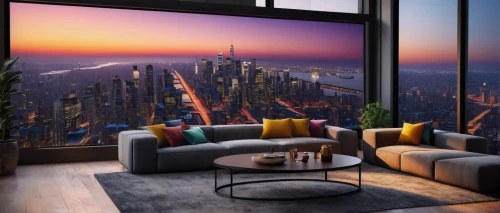 sky apartment,penthouses,apartment lounge,livingroom,skyloft,living room,great room,modern living room,cityview,skydeck,city view,glass wall,modern decor,appartement,cityscapes,modern room,vistas,city scape,manhattan skyline,sitting room,Art,Artistic Painting,Artistic Painting 25