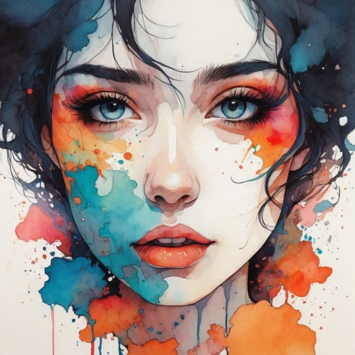 kommuna,watercolor,water colors,watercolors,watercolor pencils,watercolor painting,watercolor blue,watercolour paint,watercolor paint strokes,jeanneney,watercolours,mystical portrait of a girl,chevrier,palette,vidarte,hoshihananomia,watercolor background,aquarelle,synesthesia,polychromy,Illustration,Paper based,Paper Based 19