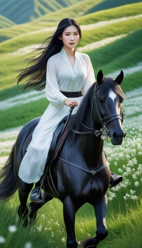 horseback,a white horse,horsewoman,black horse,galloped,wuxia,inner mongolian beauty,caballo,horse riding,galloping,white horse,rongfeng,epona,andalusians,horseback riding,kunqu,cheval,horseriding,yimou,horse running,Conceptual Art,Fantasy,Fantasy 03