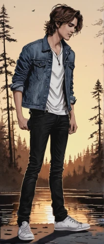 jeans background,myles,padalecki,sanjaya,digital painting,world digital painting,denim background,vedder,cnu,skater,huemer,logan,walk on water,sabriel,levitate,digital art,photoshop manipulation,peckett,photo manipulation,portrait background,Illustration,Black and White,Black and White 34