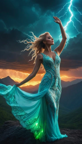 celtic woman,fantasy picture,divine healing energy,electrify,electrified,electrifies,photo manipulation,force of nature,electrocutionist,whirlwinds,lightning storm,strom,quickening,soulforce,sorceror,fantasy art,riverdance,photoshop manipulation,electrifying,bioluminescent,Photography,General,Fantasy