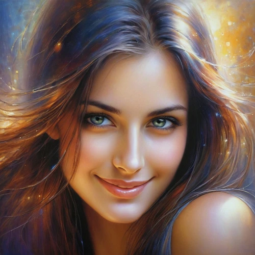romantic portrait,donsky,girl portrait,mystical portrait of a girl,beautiful young woman,photo painting,women's eyes,young woman,fantasy portrait,beautiful woman,world digital painting,romantic look,art painting,portrait background,fantasy art,woman portrait,shruthi,woman face,beautiful girl,oil painting on canvas,Conceptual Art,Daily,Daily 32