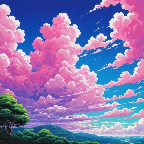 sky,clouds - sky,cloudmont,cloudstreet,sky clouds,cielo,clouds,cumulus,landscape background,cumulus clouds,cloudscape,skies,dreamscape,paisaje,high landscape,purple landscape,beautiful wallpaper,blue sky clouds,cloudlike,cloud mountains,Illustration,Japanese style,Japanese Style 05