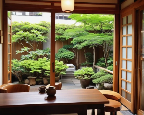 japanese-style room,ryokan,teahouse,japan garden,ryokans,japanese zen garden,zen garden,sake gardens,japanese garden,tea ceremony,japanese garden ornament,japanese restaurant,bamboo plants,teagarden,teahouses,japanese tea,tea garden,breakfast room,veranda,ritsurin garden,Conceptual Art,Oil color,Oil Color 15