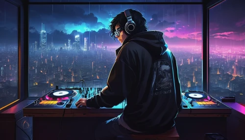 cyberpunk,synth,dj,cybercity,cityscape,cybertrader,above the city,metropolis,cyberia,electronic music,mainframes,synthesizer,electro,electronica,atrak,music background,coldharbour,city skyline,kinkade,zhu,Art,Classical Oil Painting,Classical Oil Painting 03