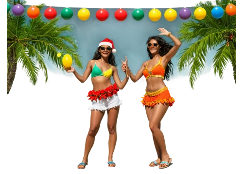 derivable,christmas on beach,christmas island,festiva,festively,party banner,image editing,maracas,christmasbackground,beachwear,summer items,christmas background,dressup,tropical house,hawaiiana,christmas motif,two piece swimwear,luau,yuletide,christmas balls background,Illustration,Retro,Retro 02