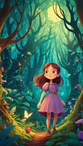 fairy forest,children's background,arrietty,cartoon video game background,girl with tree,alice in wonderland,fairy tale character,fairy world,storybook character,fae,little girl fairy,forest of dreams,forest background,ballerina in the woods,rosa 'the fairy,fairyland,coraline,rosa ' the fairy,girl in the garden,wonderland,Illustration,Realistic Fantasy,Realistic Fantasy 37