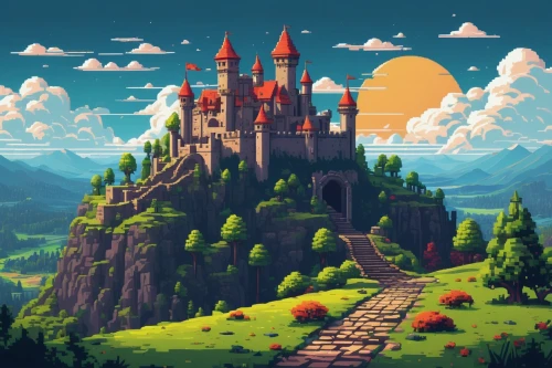 knight's castle,fairy tale castle,summit castle,castle keep,fairytale castle,castel,medieval castle,castle,townsmen,fantasy landscape,castlelike,3d fantasy,castles,castlevania,fantasy world,gold castle,castle ruins,kingdoms,fantasy city,mountain world,Conceptual Art,Daily,Daily 22