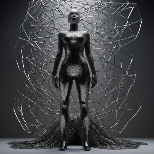 vespertine,biomechanical,arachne,wire sculpture,lymphatic,sculptress,woman sculpture,volou,gynoid,steel sculpture,female body,enthrall,vitruvian,materialise,queen cage,plastination,magnetism,snared,materialized,sculptor,Photography,Artistic Photography,Artistic Photography 11