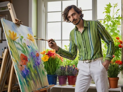 flower painting,italian painter,male poses for drawing,sagmeister,post impressionist,painting technique,artist portrait,mexican painter,postimpressionist,painter,flower art,watercolorist,watercolourist,meticulous painting,artist,hughart,fauvism,artist color,art painting,plantsman,Art,Classical Oil Painting,Classical Oil Painting 08
