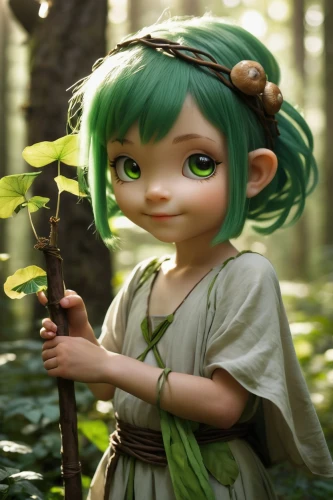 saria,anahata,fae,wood elf,bjd,fairie,lavagirl,elvish,forest clover,dryad,korowai,halflings,elf,elfin,bamboo flute,elven,verdant,shagbark,sonika,faerie,Conceptual Art,Oil color,Oil Color 15