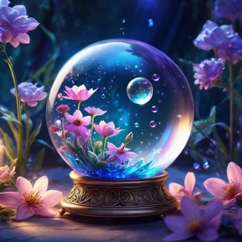 crystal ball-photography,crystal ball,crystalball,waterglobe,snowglobes,snow globes,glass sphere,fantasy picture,frozen bubble,glass ball,ice bubble,soap bubble,3d fantasy,fairy world,lensball,snow globe,soap bubbles,arkenstone,flower ball,frozen soap bubble,Illustration,Realistic Fantasy,Realistic Fantasy 01