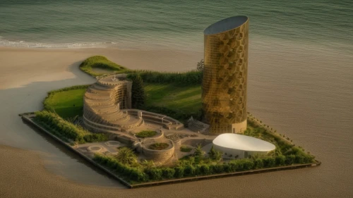 sea shore temple,sand castle,kukulkan,rubjerg knude lighthouse,cesar tower,phare,sand sculptures,monument protection,vlissingen,daymark,military fort,sandcastle,sandawe,island poel,easter island,folly,themyscira,seafort,sand sculpture,seasteading,Photography,General,Realistic