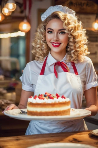 waitress,woman holding pie,pastry chef,colombina,waitresses,kalinka,girl in the kitchen,confectioner,sugarbaker,hostess,hostesses,restaurants online,pastikova,cherrycake,dolci,tarta,maraschino,reibekuchen,waitressing,foodservice,Illustration,Realistic Fantasy,Realistic Fantasy 20