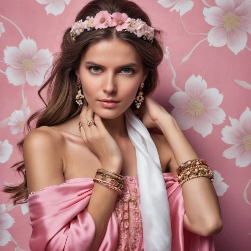 flower wall en,pink floral background,bridal jewelry,vintage floral,beautiful girl with flowers,floral background,olesya,jewelry florets,spring crown,flower background,romantic look,jaquet,floral garland,vintage flowers,gold-pink earthy colors,evgenia,girl in flowers,flower garland,yefimova,flowery,Photography,General,Realistic
