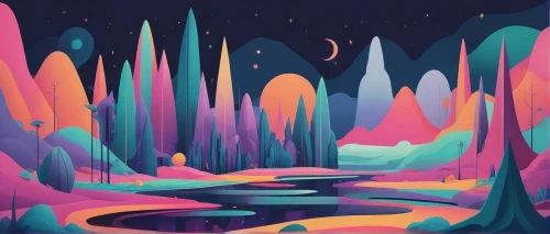 futuristic landscape,alien world,mushroom landscape,lunar landscape,alien planet,swampy landscape,fairy world,lagoon,fantasy landscape,wonderlands,cartoon forest,microworlds,fairy forest,waterscape,colorful foil background,water scape,dreamlands,caverns,river landscape,swamps,Conceptual Art,Sci-Fi,Sci-Fi 16