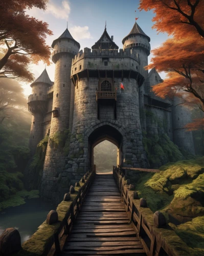 fairy tale castle,fairytale castle,castle of the corvin,neverwinter,knight's castle,fantasy landscape,beleriand,fantasy picture,medieval castle,blackgate,castlelike,castle keep,forteresse,riftwar,castles,3d fantasy,dragon bridge,castel,templar castle,nargothrond,Illustration,Japanese style,Japanese Style 05