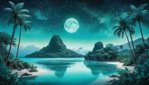 moon and star background,ocean paradise,cartoon video game background,ocean background,an island far away landscape,landscape background,fantasy picture,fantasy landscape,tropical sea,lanikai,emerald sea,dolphin background,tropical island,nature background,underwater oasis,lagoon,earth rise,world digital painting,beautiful wallpaper,bahian,Photography,Artistic Photography,Artistic Photography 07