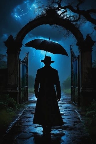 man with umbrella,undertaker,witchfinder,gatekeeper,halloween background,taker,halloween poster,halloween wallpaper,pilgrim,zorro,unforgiven,highwayman,alatriste,fantasy picture,deadman,conjurer,the mystical path,undertakers,monsoon banner,bram stoker,Conceptual Art,Oil color,Oil Color 11