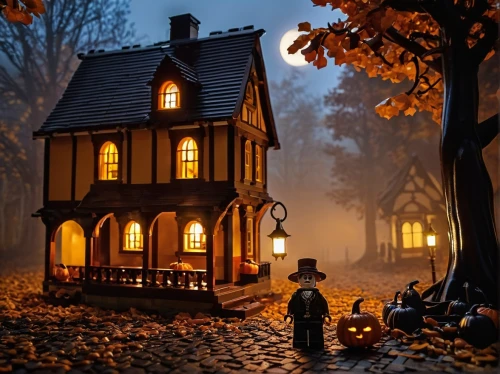 halloween scene,doll's house,halloween background,witch's house,dollhouses,miniature house,house silhouette,doll house,dolls houses,witch house,halloween wallpaper,halloween illustration,houses silhouette,autumn idyll,halloween decoration,the haunted house,little house,autumn background,autumn decoration,cottage,Conceptual Art,Daily,Daily 04
