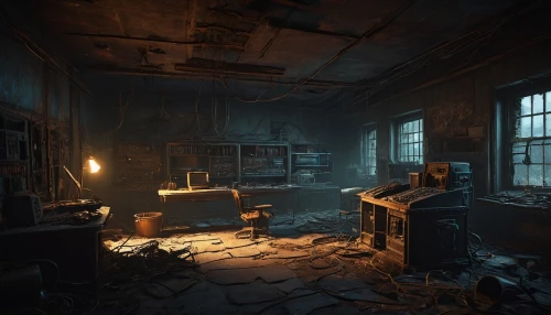 abandoned room,penumbra,dishonored,empty interior,cryengine,condemned,pathologic,doctor's room,cold room,consulting room,arkham,croft,tenement,study room,computer room,examination room,mailroom,abandoned place,courtroom,the kitchen,Art,Classical Oil Painting,Classical Oil Painting 14