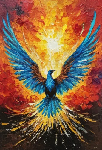 uniphoenix,bird painting,aguiluz,dove of peace,pheonix,phoenix rooster,oil painting on canvas,fenix,phoenix,garuda,aguila,icarus,aegaleo,pentecostalist,libertad,oil painting,gallo,angelfire,oil on canvas,phoenixes