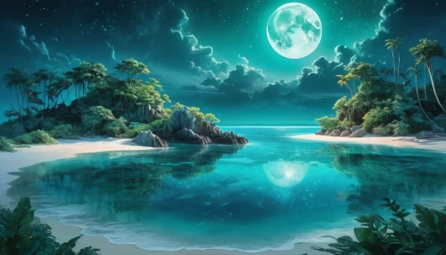 ocean background,underwater oasis,ocean paradise,moon and star background,emerald sea,cartoon video game background,landscape background,fantasy landscape,fantasy picture,tropical sea,lagoon,mermaid background,dolphin background,an island far away landscape,moonlit night,underwater background,dream beach,underwater landscape,nature background,ocean,Photography,Artistic Photography,Artistic Photography 07