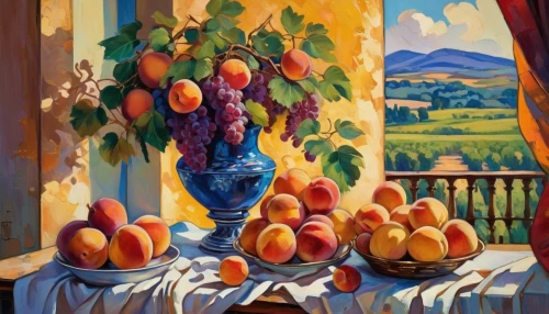 bluemner,fruit basket,summer still-life,basket of fruit,hildebrandt,papayas,fruit bowl,lempicka,vegetables landscape,fruit plate,allinson,tuscan,provencale,provender,willumsen,autumn still life,lachapelle,cezanne,fauvism,still life of spring,Conceptual Art,Oil color,Oil Color 25