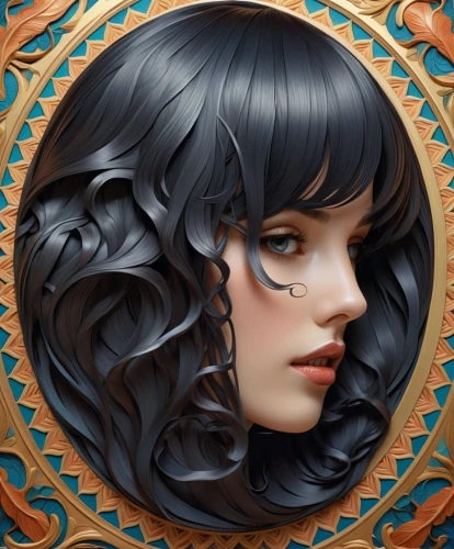 fantasy portrait,tretchikoff,viveros,art deco woman,cleopatra,bellona,gothic portrait,behenna,clementia,gothel,melusine,medusa,illustrator,ariadne,mystical portrait of a girl,zodiac sign libra,portrait background,krita,horoscope libra,ceromitia,Illustration,Retro,Retro 08