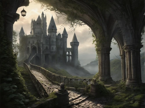 hogwarts,castle of the corvin,fantasy landscape,nargothrond,diagon,fantasy picture,castle ruins,ruined castle,fairy tale castle,ghost castle,haunted castle,hall of the fallen,witch's house,knight's castle,ravenloft,fantasy art,gondolin,riftwar,castlelike,castledawson,Conceptual Art,Fantasy,Fantasy 33