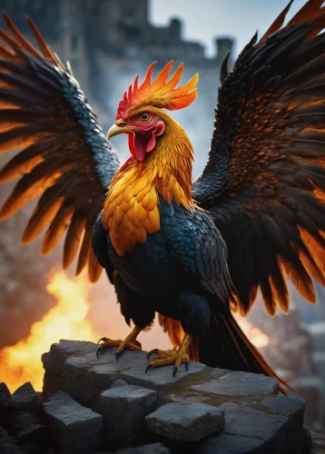 phoenix rooster,uniphoenix,poussaint,cockerel,gamecock,chakavian,jatayu,coq,kazooie,roasted pigeon,firedrake,jaggi,garuda,griffin,megapode,polish chicken,phoenixes,chicken bird,firebrand,griffon,Photography,Documentary Photography,Documentary Photography 15