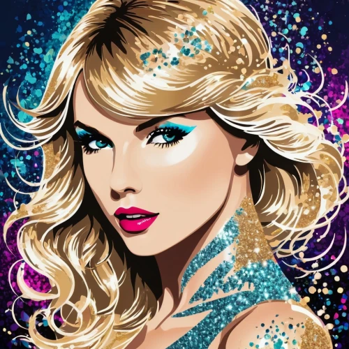 fashion vector,swiftlet,vector illustration,pop art style,edit icon,taylor,vector art,swifty,swiftmud,swift,taytay,glitter trail,aylor,glitter powder,sequinned,iconographer,taylori,sequin,vector graphic,colorful foil background,Art,Artistic Painting,Artistic Painting 42