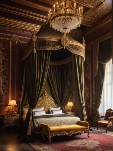 bedchamber,chambre,ornate room,four poster,venice italy gritti palace,victorian room,hotel de cluny,chevalerie,ducale,merteuil,danish room,chateau margaux,malplaquet,sleeping room,great room,bedrooms,royal interior,baglione,ritzau,feuillade,Illustration,Black and White,Black and White 29