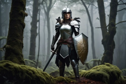 female warrior,auditore,warrior woman,knight armor,ekatarina,warden,huntress,wallonien,fantasy warrior,swordswoman,simara,paladin,dark elf,leona,kriemhild,mervat,fiora,johanna,sorceror,lonka,Conceptual Art,Sci-Fi,Sci-Fi 25